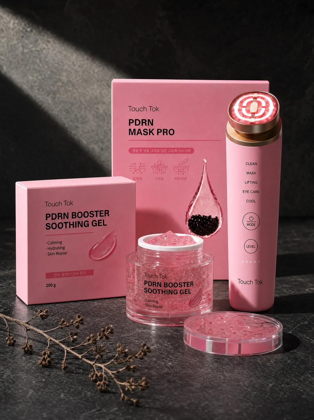 터치톡 디바이스, PDRN MASK PRO, PDRN BOOSTER SOOTHING GEL